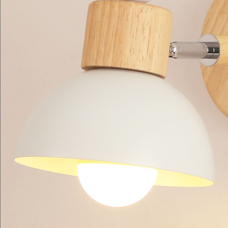 Modern Wall Lamp Creative Wooden 1 Light Wall Vanity Lights for Washroom