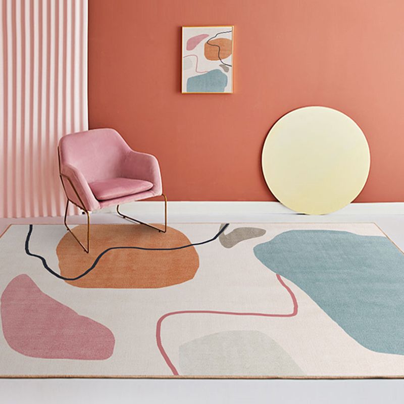 Light Brown Modern Rug Polyester Color Lump Rug Non-Slip Backing Rug for Living Room