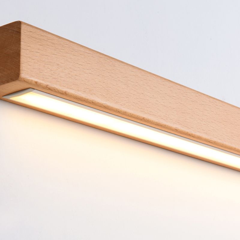 Wood Linear Wall Lighting Modern Style 1-Light Wall Mounted Light Fixture in Brown