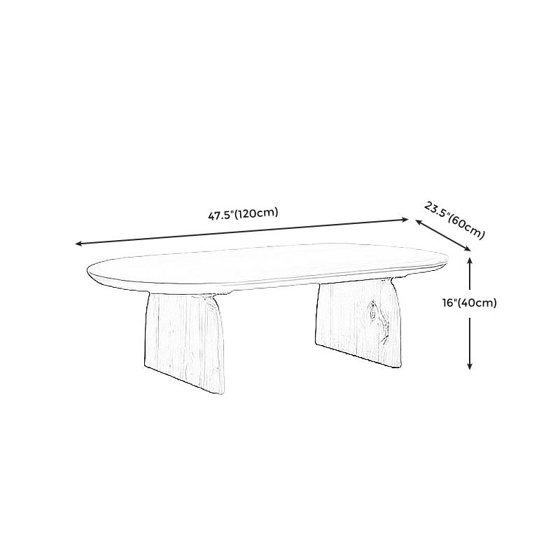 15.7"H Modern Style Sled Base Wooden Solid Color Round Coffee Table