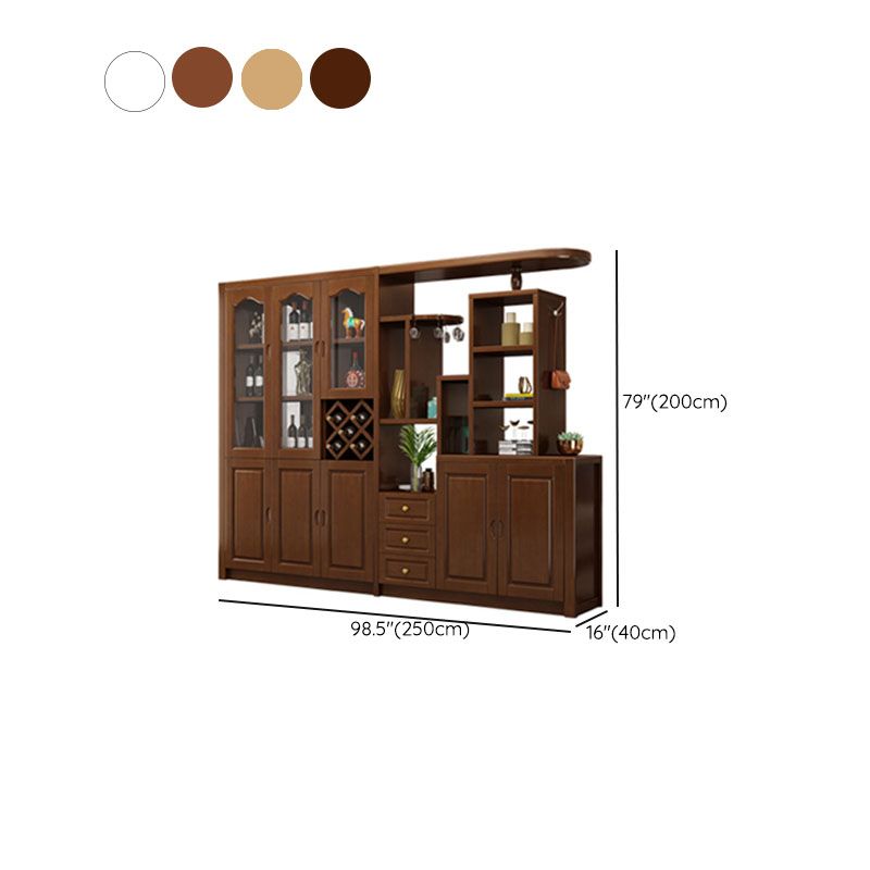 Solid Wood Shelves Included Modern Accent Cabinet for Living Room