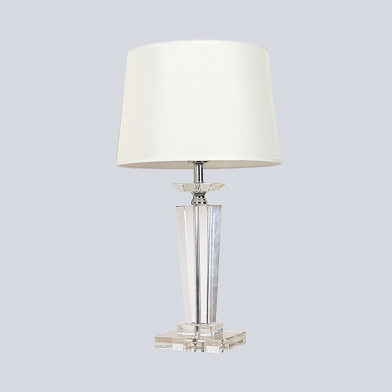 Fasskristall Task Light Moderne Stoff 1 Glühbirne weiße Nachttischlampe, 21 "/23,5" lang