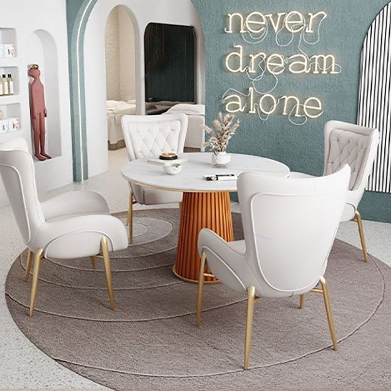 Traditional Luxury Dining Table White Sintered Stone Table for Home