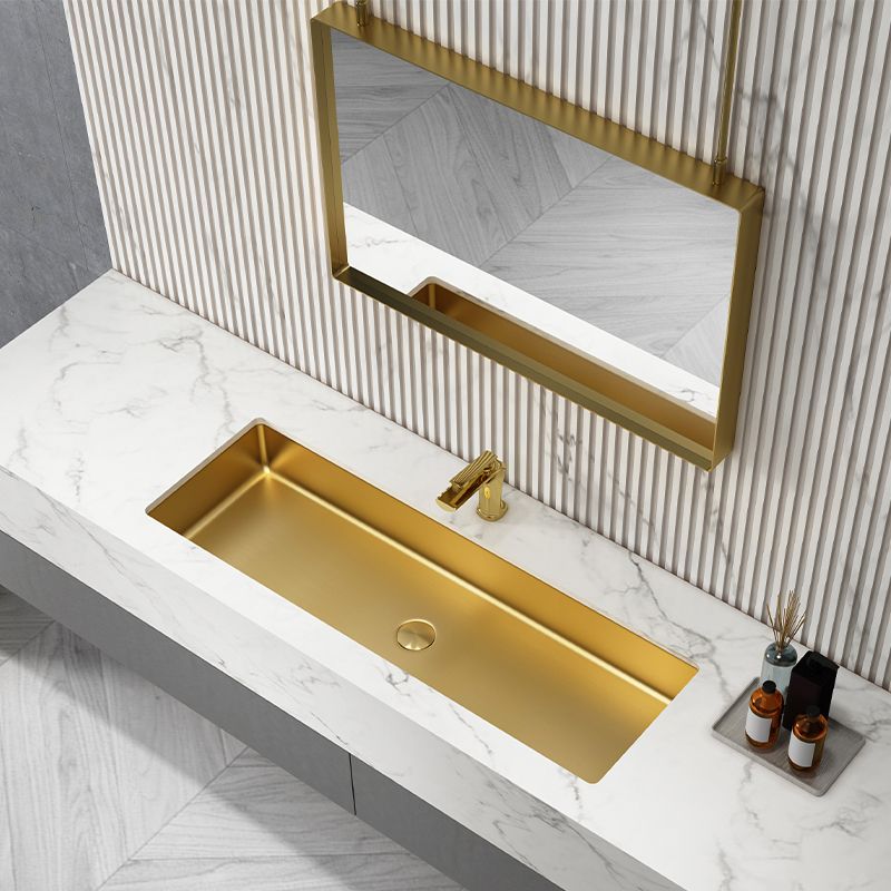Modern Style Bathroom Sink Rectangular Metal Bathroom Sink with Faucet