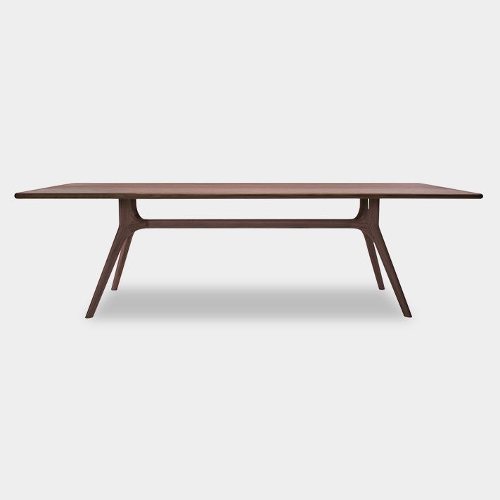 Rectangle Shape Wood Color Dining Table Solid Wood Table Modern with 4 Legs