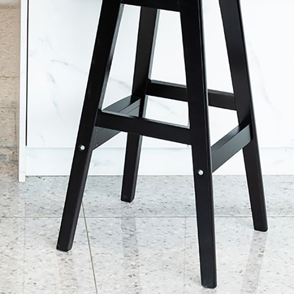 Contemporary Low Back Rubberwood Indoor Bar Stools with Cushion