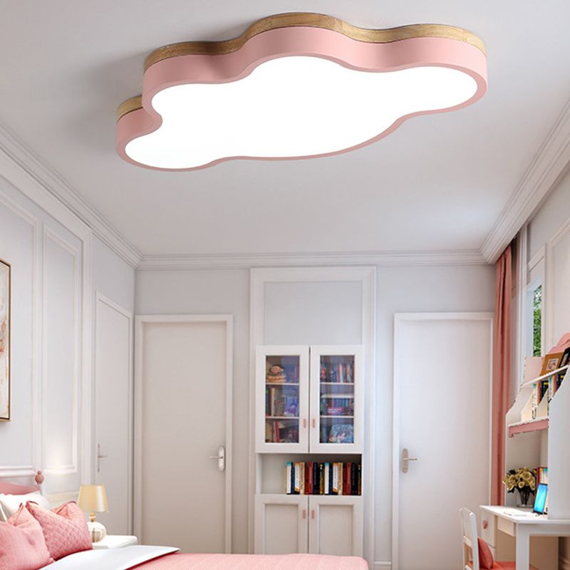 Nordic Simple Flush Ceiling Light Colorful Cloud LED Flush Mount Lighting for Bedroom