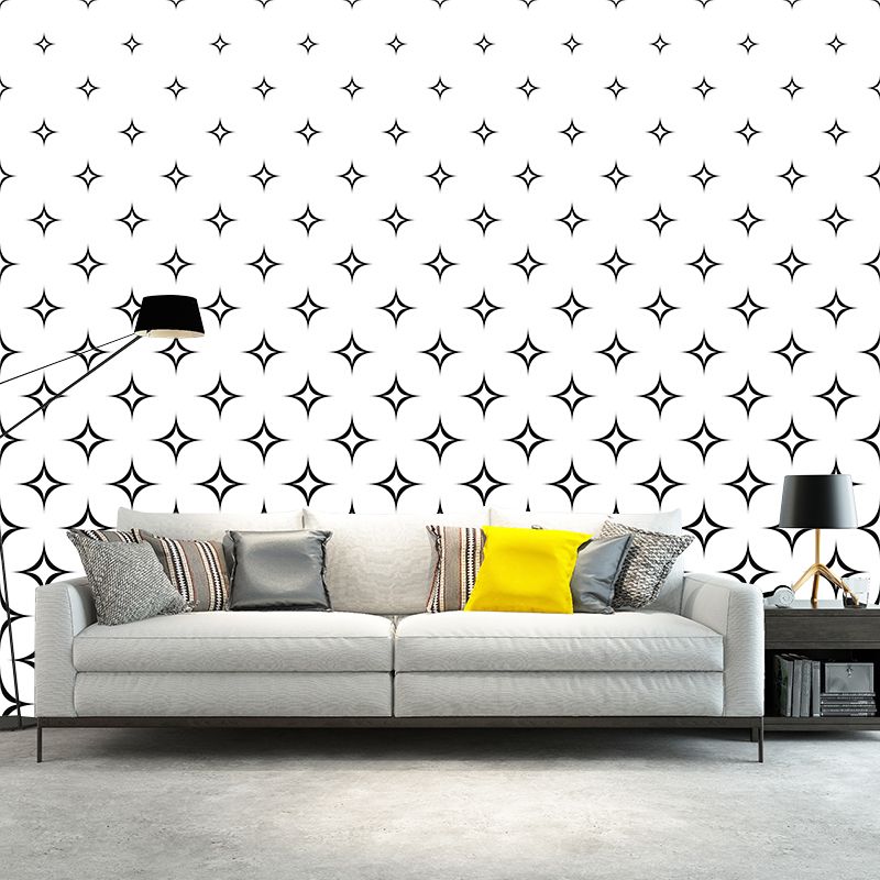 Modern Style Geometric Patterns Mural Mildew Resistant Wall Covering for Bedroom Decor