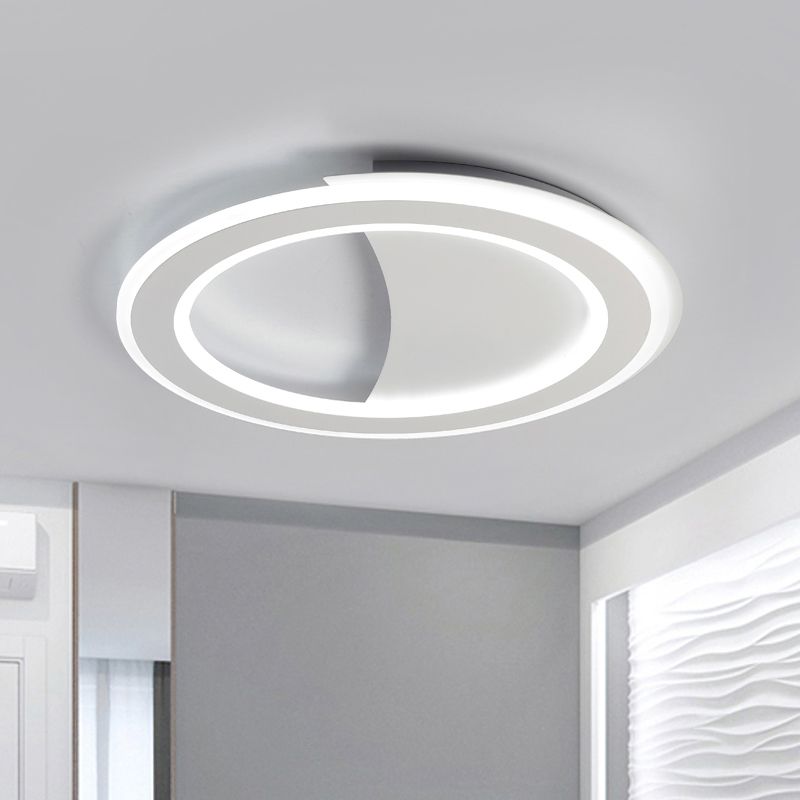 Metall-Halo-Ring-LED-Unterputzleuchte, moderne Deckenleuchte in Schwarz/Weiß mit warmem/weißem Licht/dritter Gang