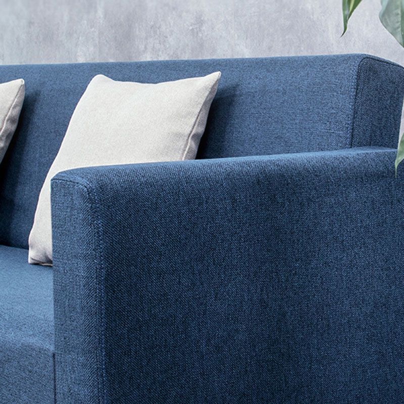 Cotton Blend Loose Back Square Arm Slipcovered Convertible Sofa Bed