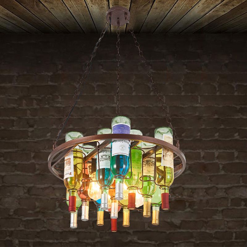 Colored Antique Style Chandelier Stained Glass Chandelier Pendant Light for Bar
