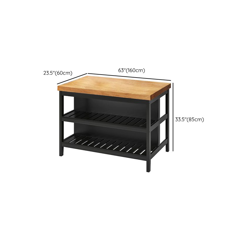 Modern Solid Wood Rectangle Island Table for Kitchen Dining Room