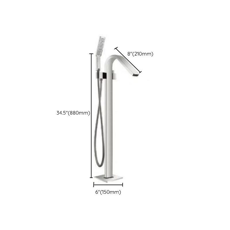 Floor Mounted Metal Freestanding Tub Filler 1 Handle Freestanding Bathtub Faucet