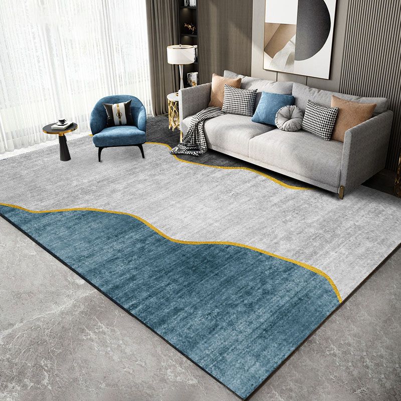 Élégant espace moderne Modèle géométrique Modèle Gray Rapier en polyester non glissant pour le salon