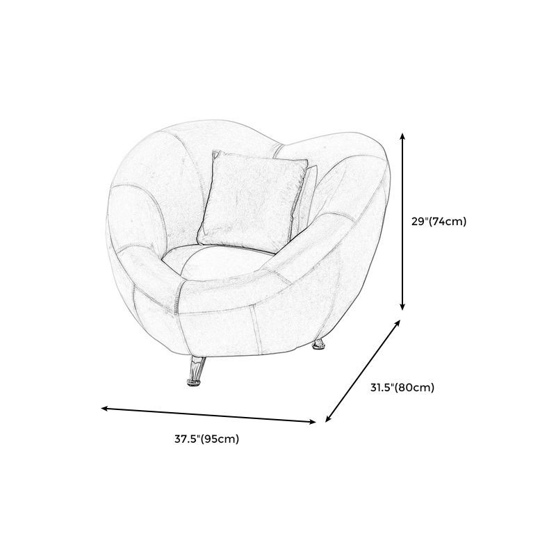 Velvet Barrel Chair 37.40" L x 31.49" W x 29.13" H Solid Wood Frame Barrel Accent Chair