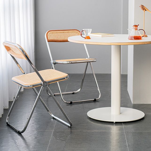 Eigentijdse vaste houten eettafel enkelvoudige voetstuk ronde tafel voor thuis