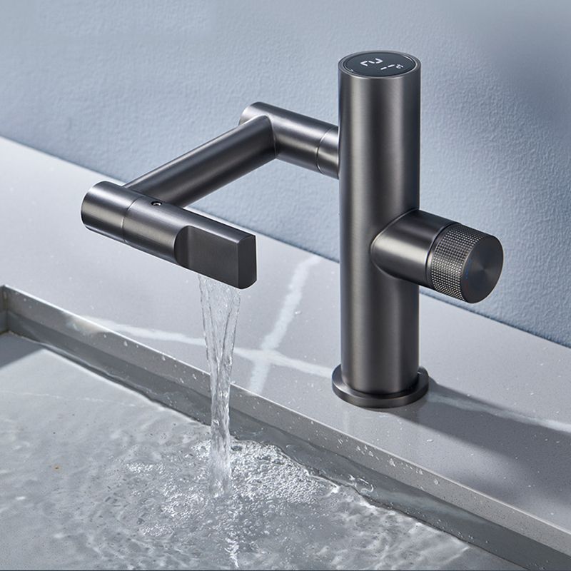 Basic Sink Faucet Knob Handle Copper Bathroom Faucet with Digital Display Screen Led
