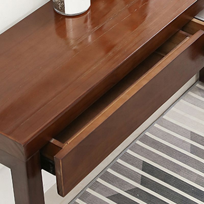 12-inch Wide Console Sofa Table  2-drawer Wood Console Table in Dark Brown