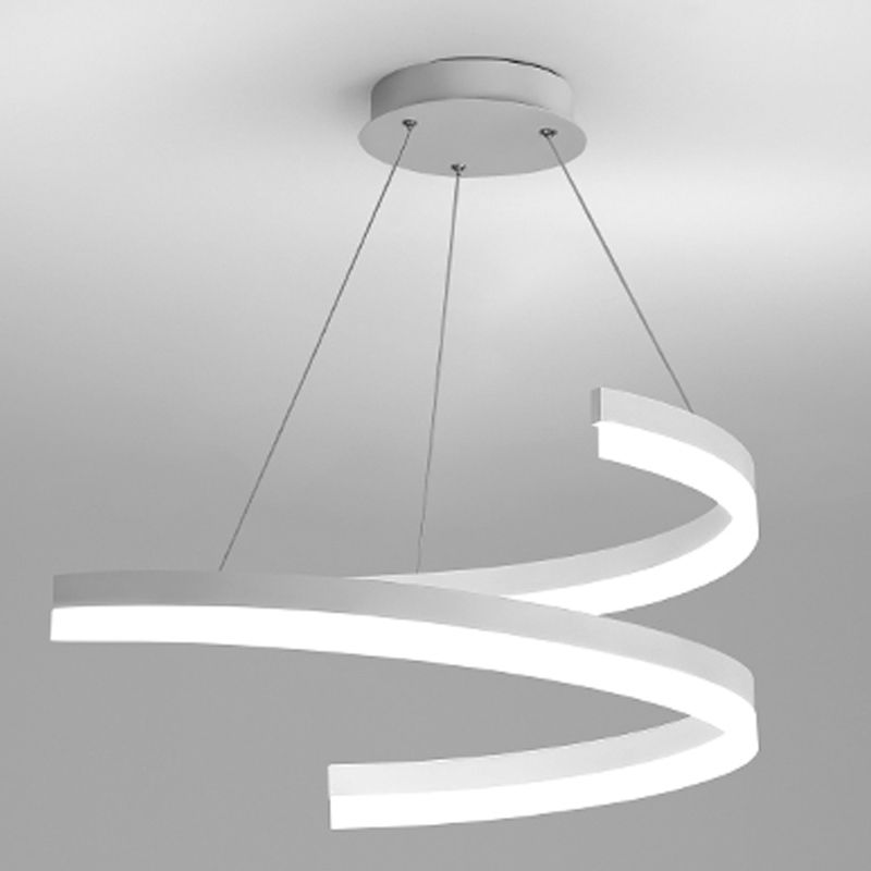 Curvas sin costuras Luz de colgante lámpara de lámpara contemporánea metal 1 luz