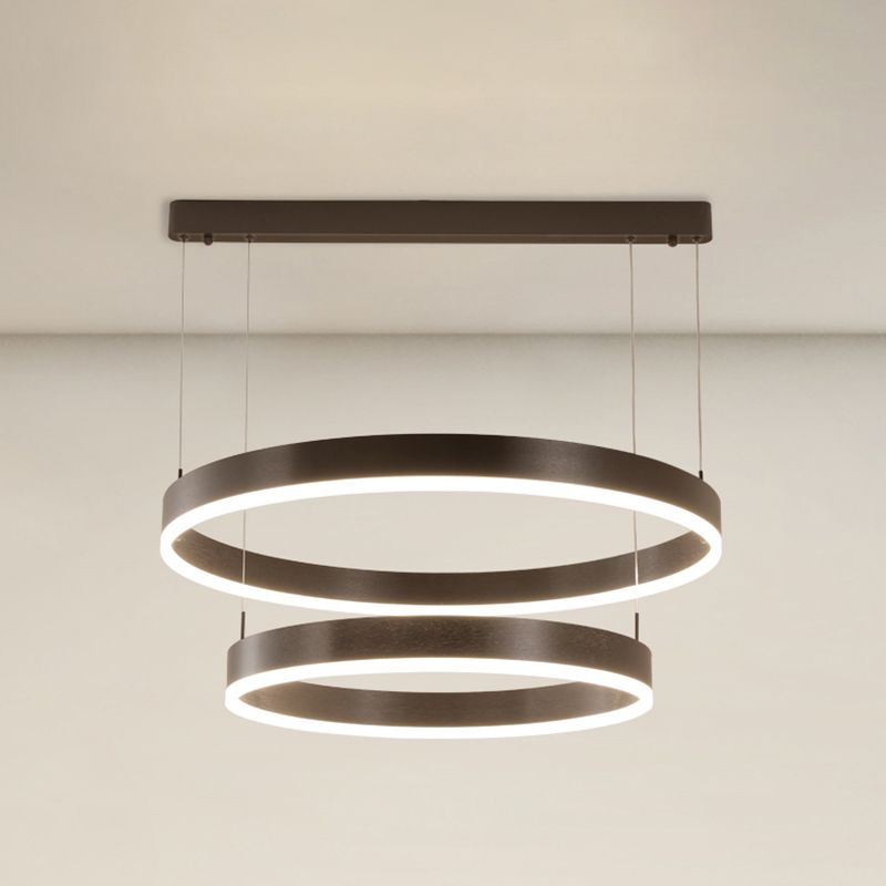 2-laag kroonluchter licht minimalistische stijl cirkelvormige metalen hanglamp voor slaapkamer