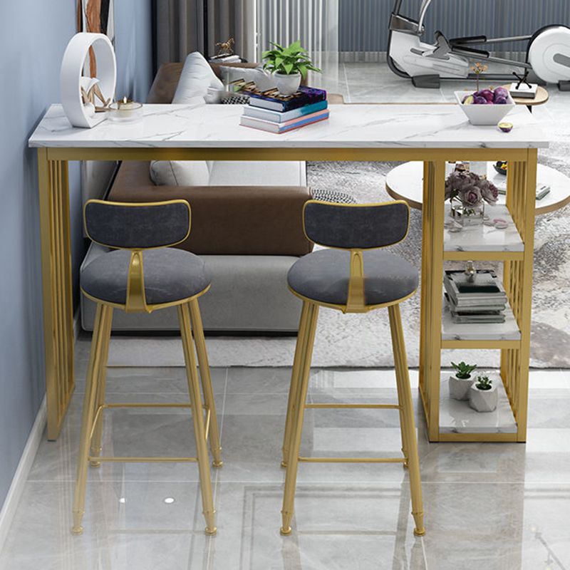 Modern Style Bistro Bar Table Rectangle Wine Rack Bar Table for Living Room