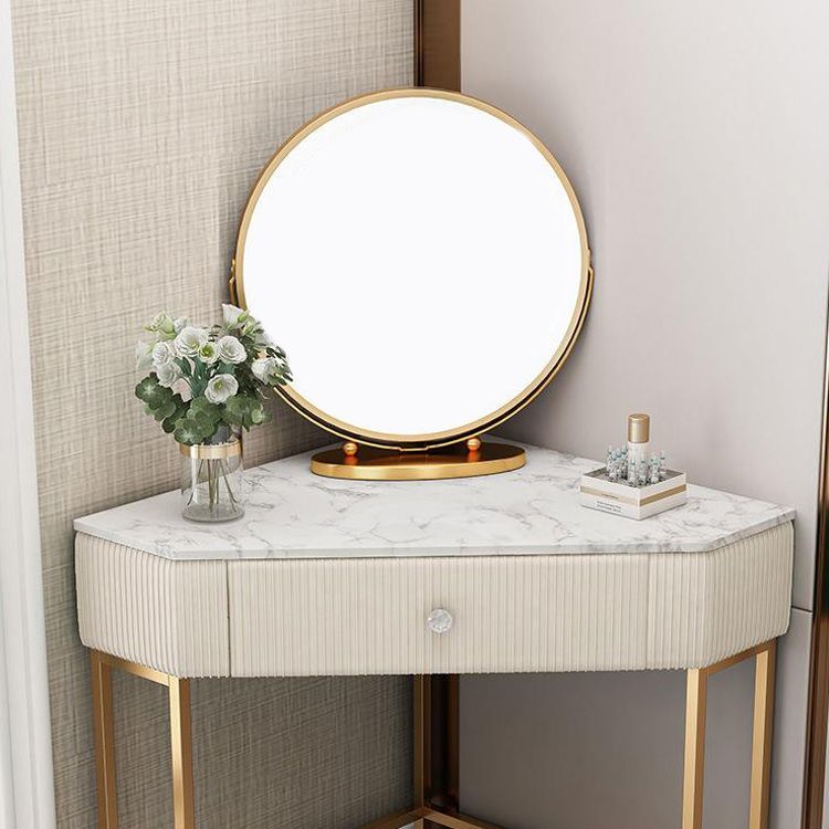 27" Wide Glam Make-up Vanity Metal Dressing Table with Drawer