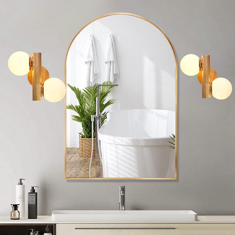 Nordic Style Wooden Vanity Light Ball Shape Vanity Lamp for Shower Room