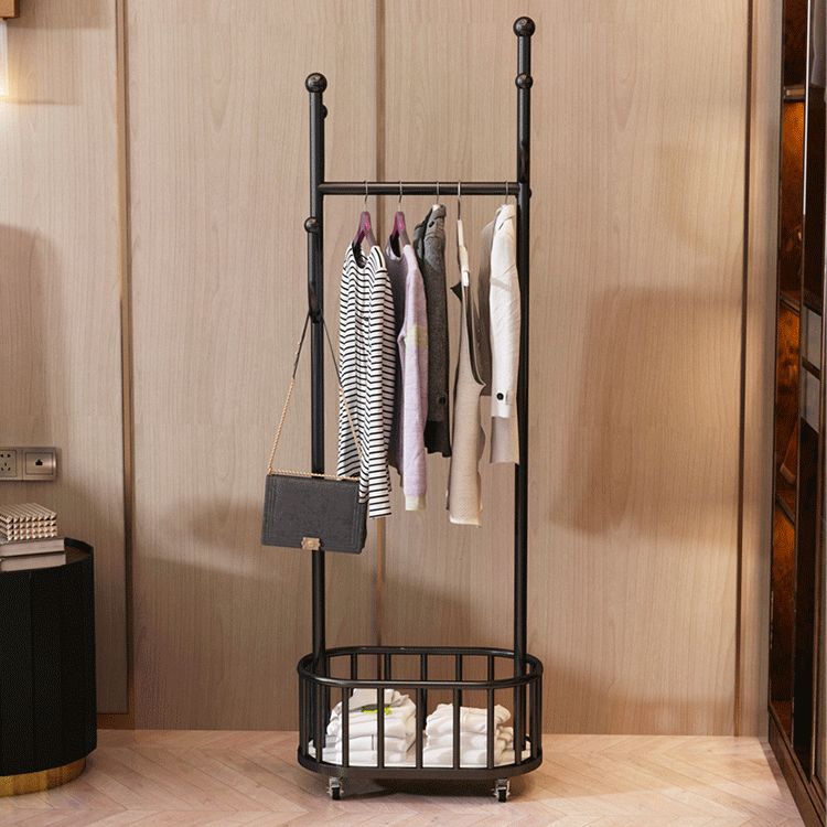 Modern Hall Stand Metal Framed Storage Shelving and Hooks Coat Hanger