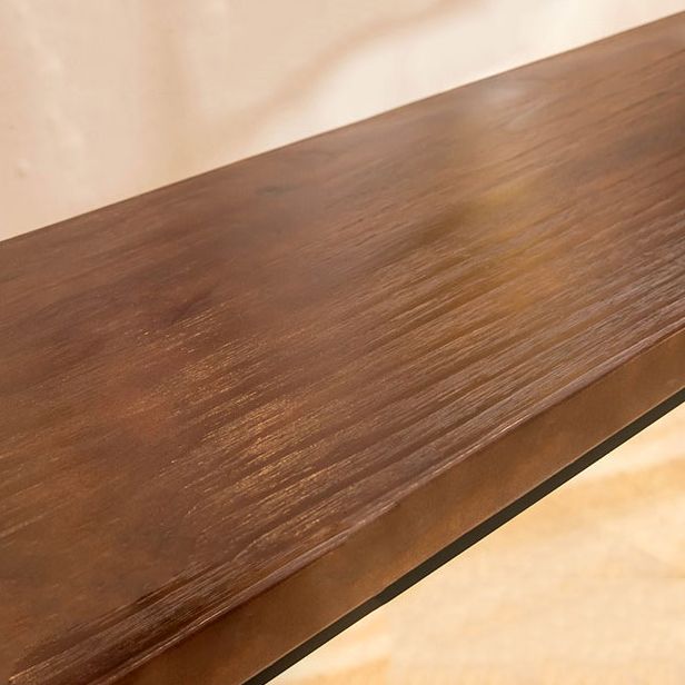 Modern Rectangle Solid Wood Bar Table Set 1/5/9 Pieces Counter Table with Black Stools