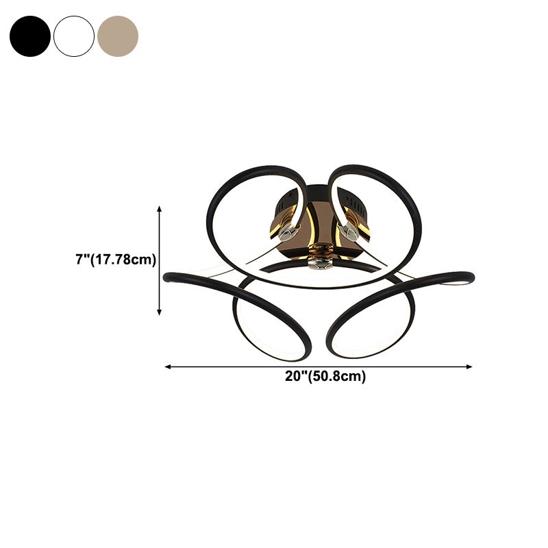 Modern Style Linear Shape Ceiling Lighting Metal 1 Light Ceiling Light for Bedroom