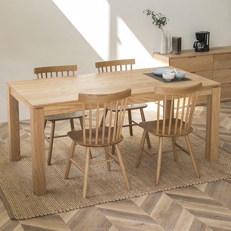 Contemporary 1/4/5 Pieces Furniture Rectangle Solid Wood Dining Set in Natural