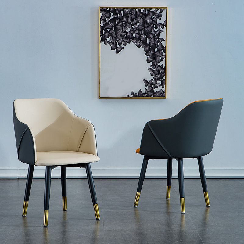 Industrial Arm Chair Solid Back Dining Room Chair for Kitchen