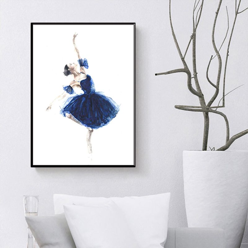 Elegant Ballerina Art Print for Girls Bedroom Dancer Painting Wall Decor in Soft Color