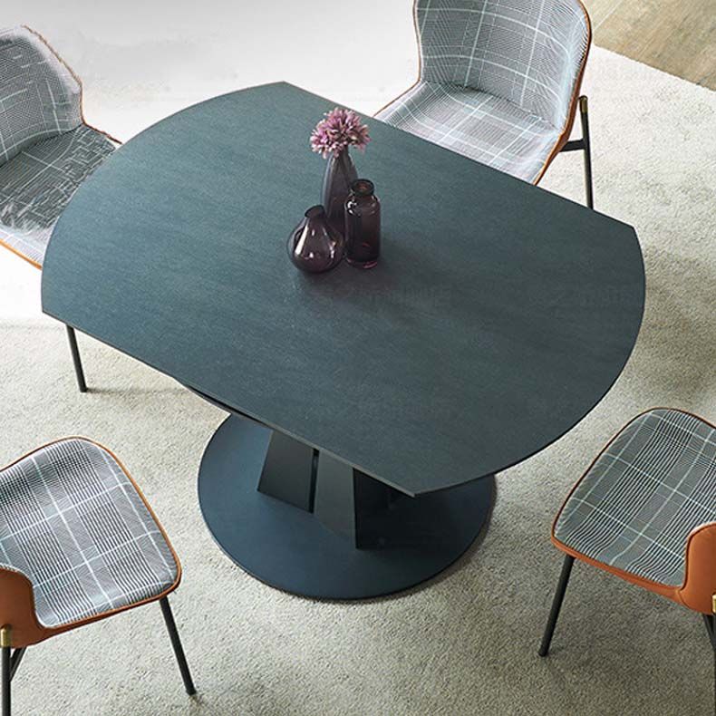 Stone Top Dining Table Traditional Luxury Round Dining Table with Pedestal Base