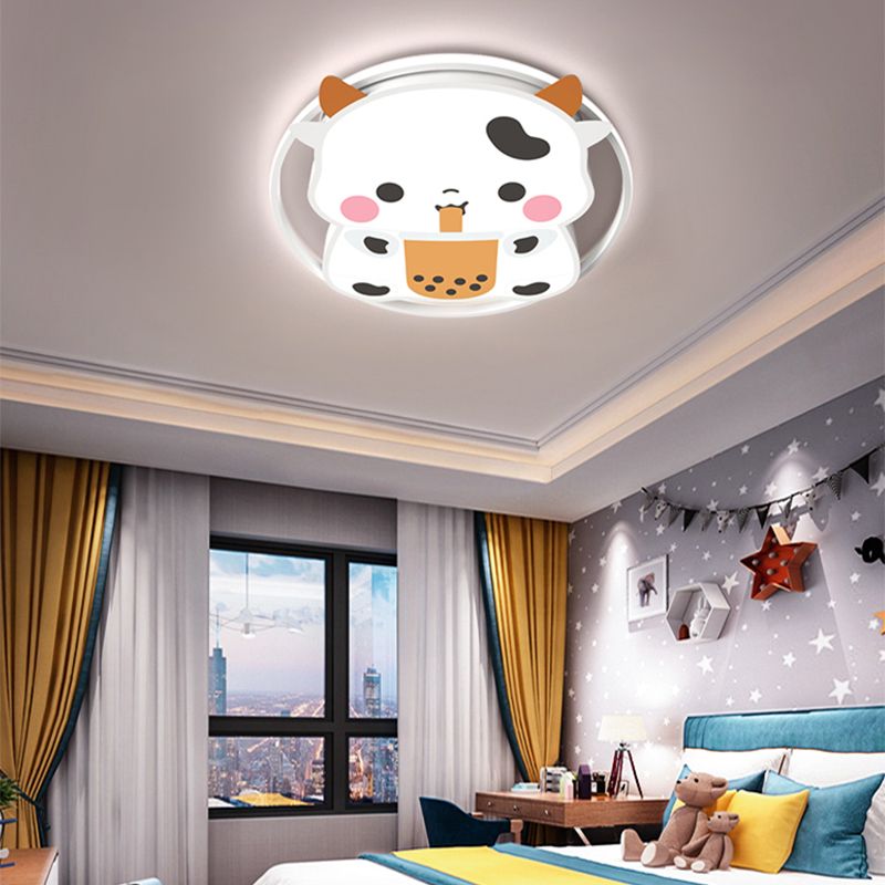 Lovely Cow LED Ceiling Light Modern Simple Style Flush-mount Lamp for Bedroom Living Room