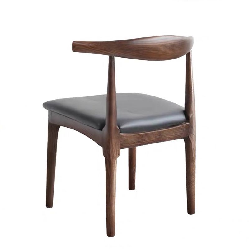 Chaises de salle à manger contemporaines en bois sans accoudoirs, chaise d'appoint à dossier ouvert (Ensemble de 2)