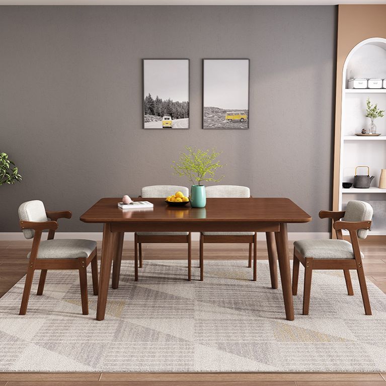 Traditional Dining Table Set 1/5/7 Pcs Solid Wood Dining Table and Chairs