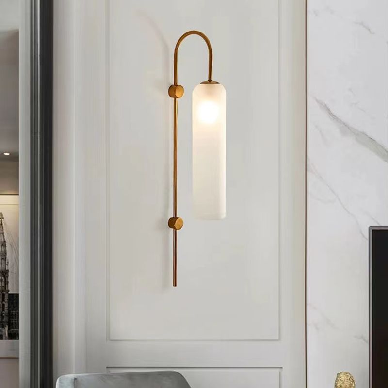 Glass Cylinder Wall Light Sconces Minimalism 1 Light Wall Mounted Lamp