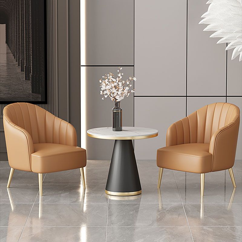 Modern Style Dining Table Sintered Stone Table with Pedestal Base