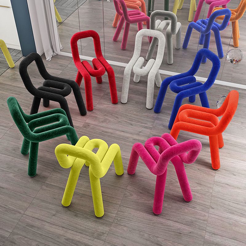 Contemporary Style Velvet Chair Set Open Back Side Dining Kitchen Chairs
