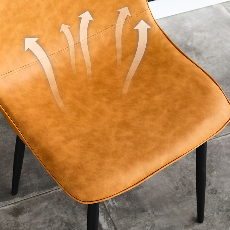Contemporary Style Metal Chair Kitchen Dining Solid Back Dining Side Chairs