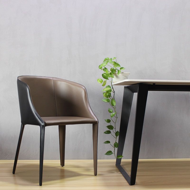 Contemporary Metal Dining Chair Upholstered Arm Chairs for Restaurant Use