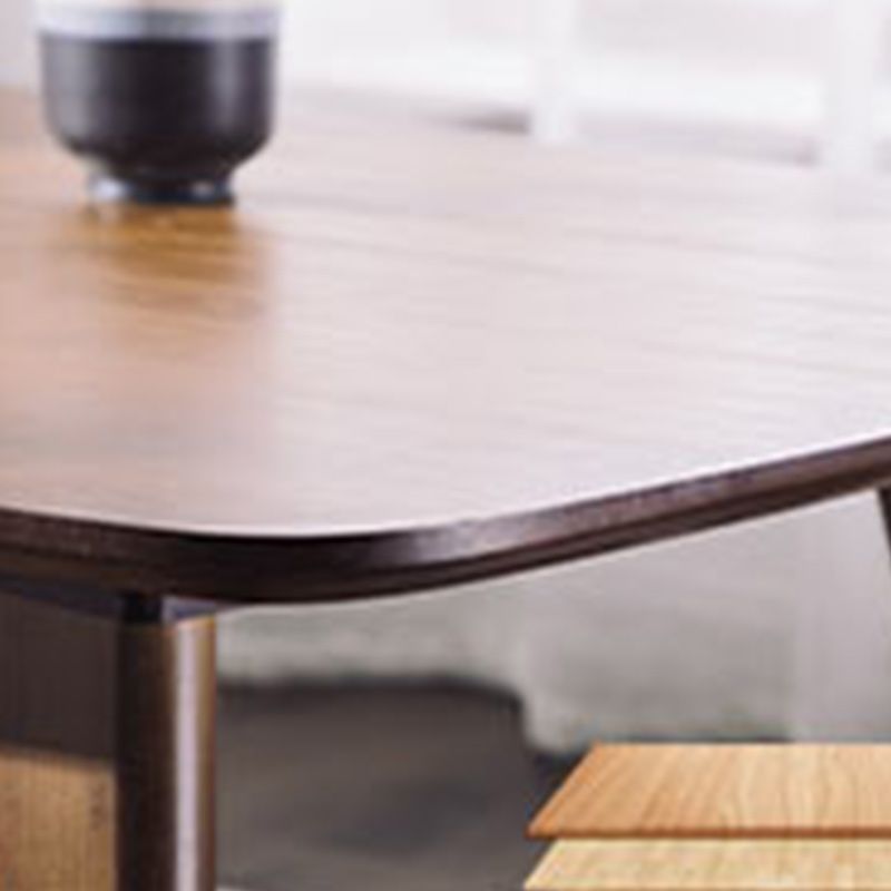 Contemporary Coffee Table 4 Legs Wooden Cocktail Table with Storage