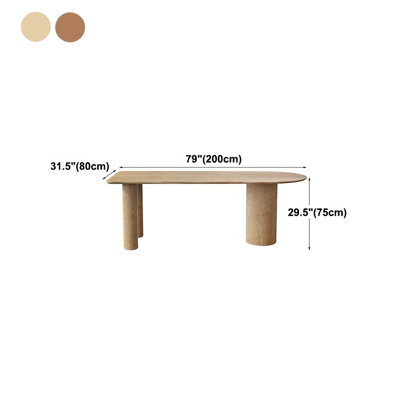 Contemporary Solid Wood Free Form Dining Table Pine Wood Top Dining Table with 3 Legs