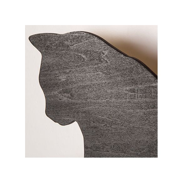 Kitten Kid Bedroom Hallway Sconce Light Wood Animal LED Wall Sconce in Black Finish