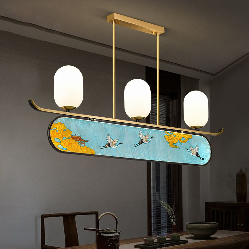 Modern Cylinder Island Lighting Fixtures Glass Island Pendants