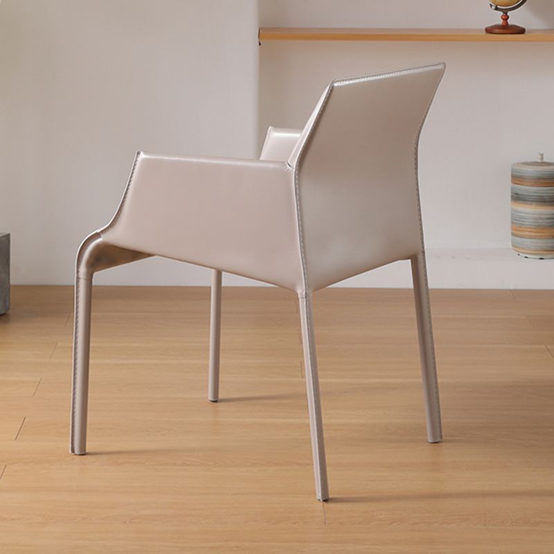 Upholstered Arm Chair Contemporary Faux Leather Dining Arm Chair for Home