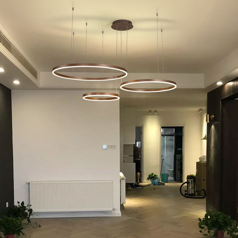 Multi Lights Metal Suspension Pendant Lamp Tiers Modern Style Suspended Lighting Fixture