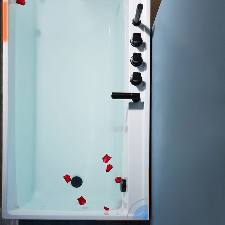 Modern Rectangular Bathtub White Soaking Acrylic Freestanding Bath