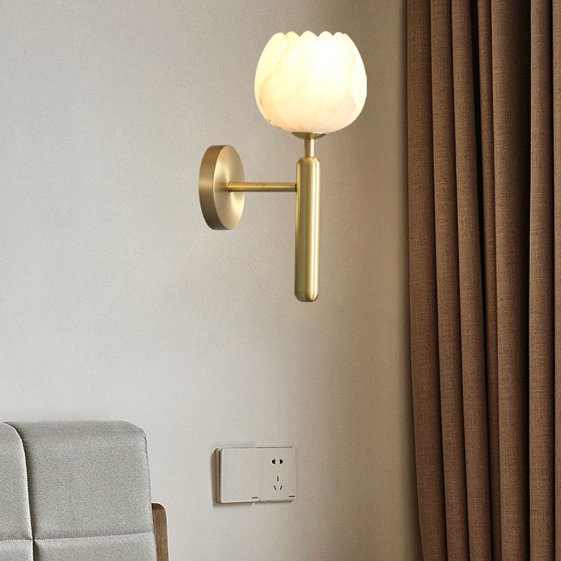 Modern Brass Wall Light Gold 12.5" High Wall Sconce Fixture for Bedroom